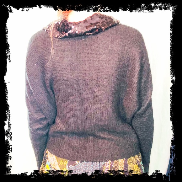 Charlotte Russe dolman L sequin cowl neck sweater - Picture 3 of 8